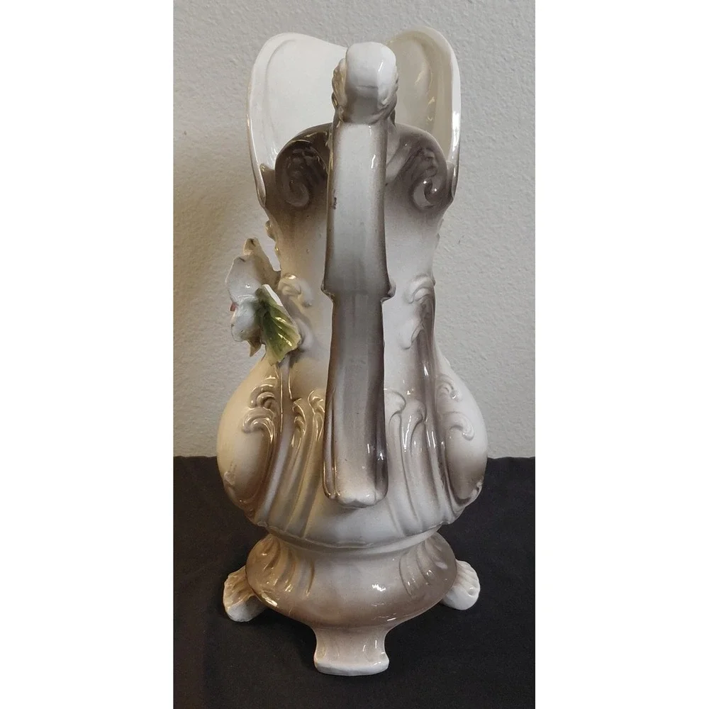 Vintage Capodimonte Italy Porcelain Pitcher Ewer Vase 14